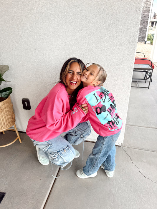 PREORDER Fuchsia and Teal  "I Can Do Hard Things" Crewneck