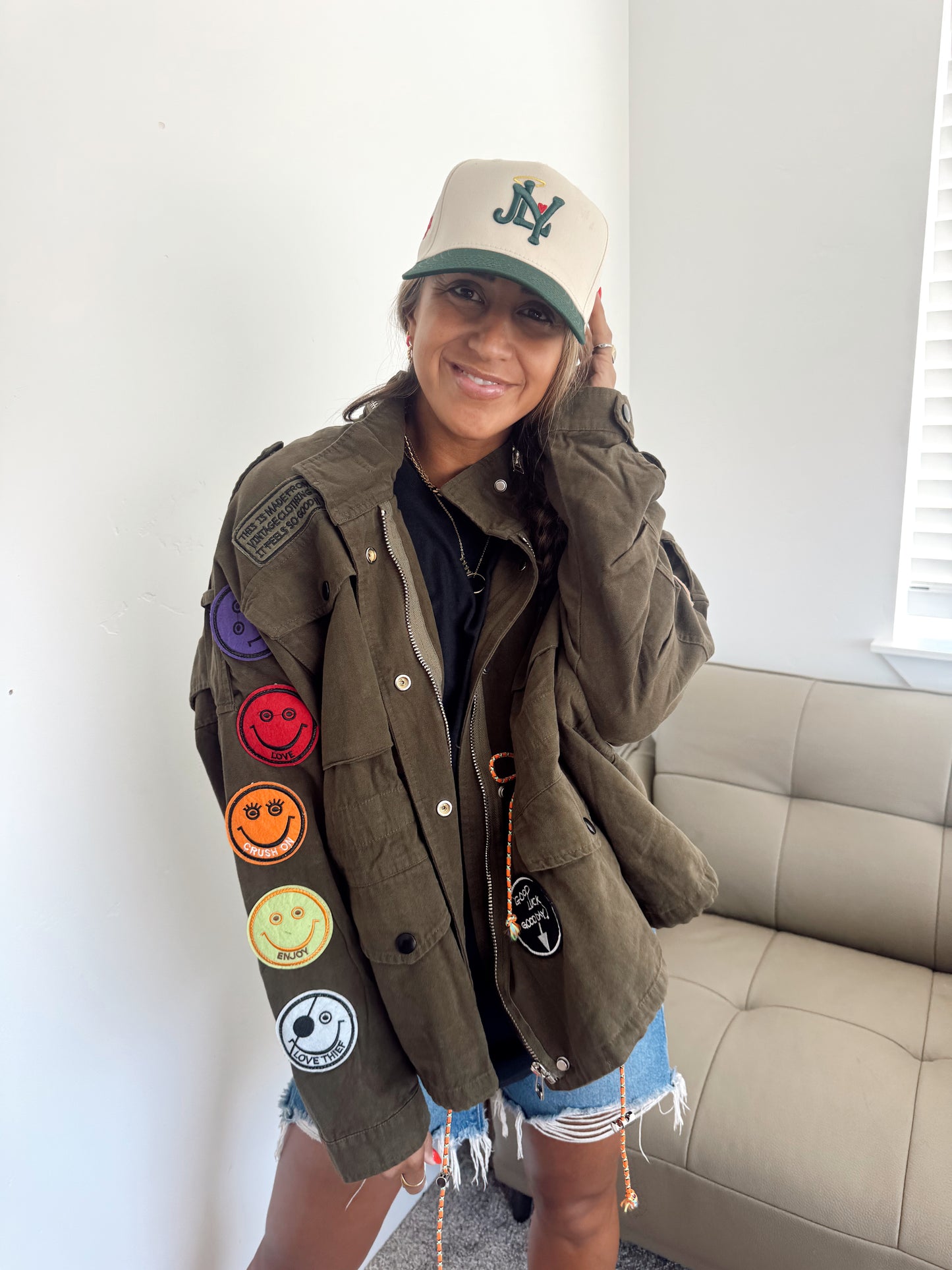 Smile Patchwork Jacket • OLIVE
