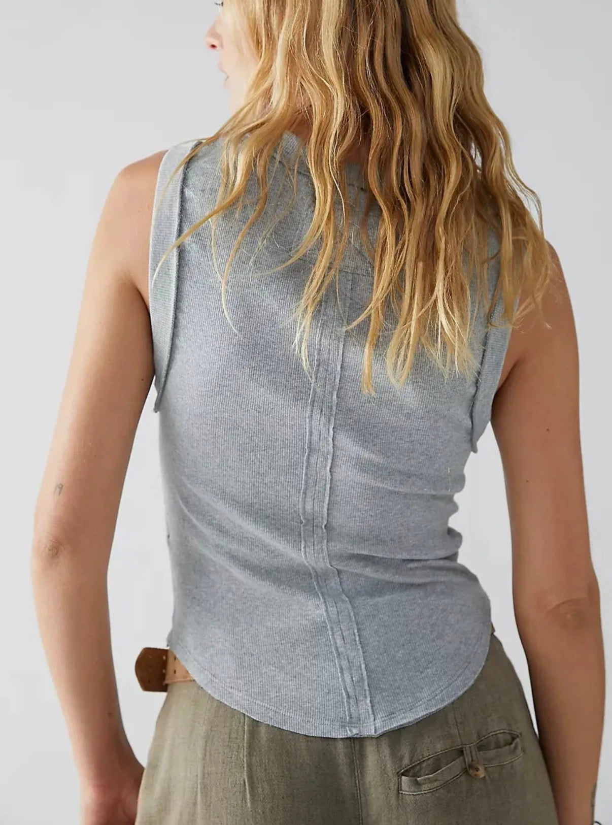 Ribbed Sleeveless Tank • Light Grey