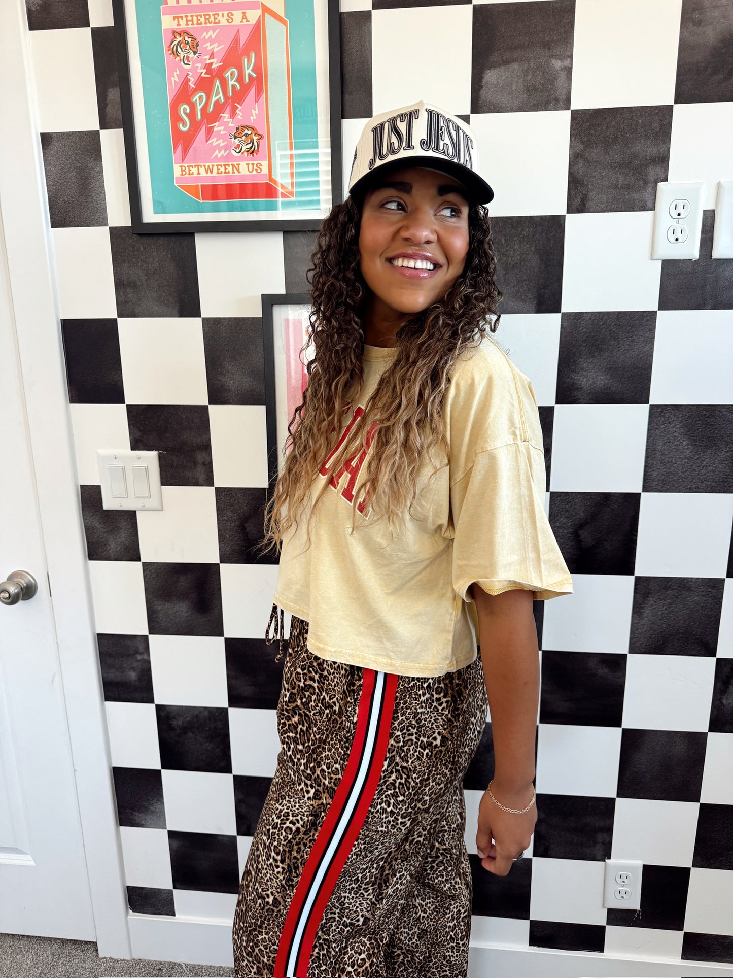 Vintage Game Day Crop Top • YELLOW