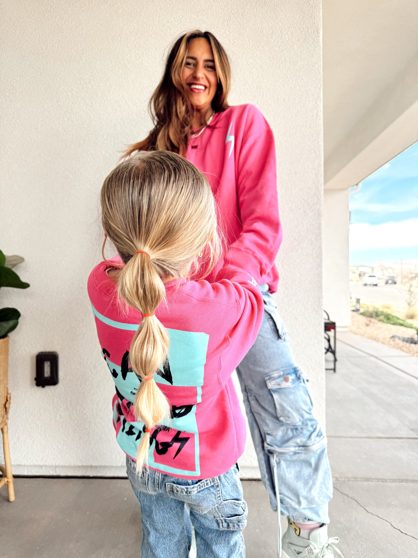 Fucsia and Teal "I Can Do Hard Things" Crewneck
