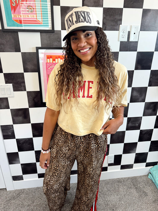 Vintage Game Day Crop Top • YELLOW