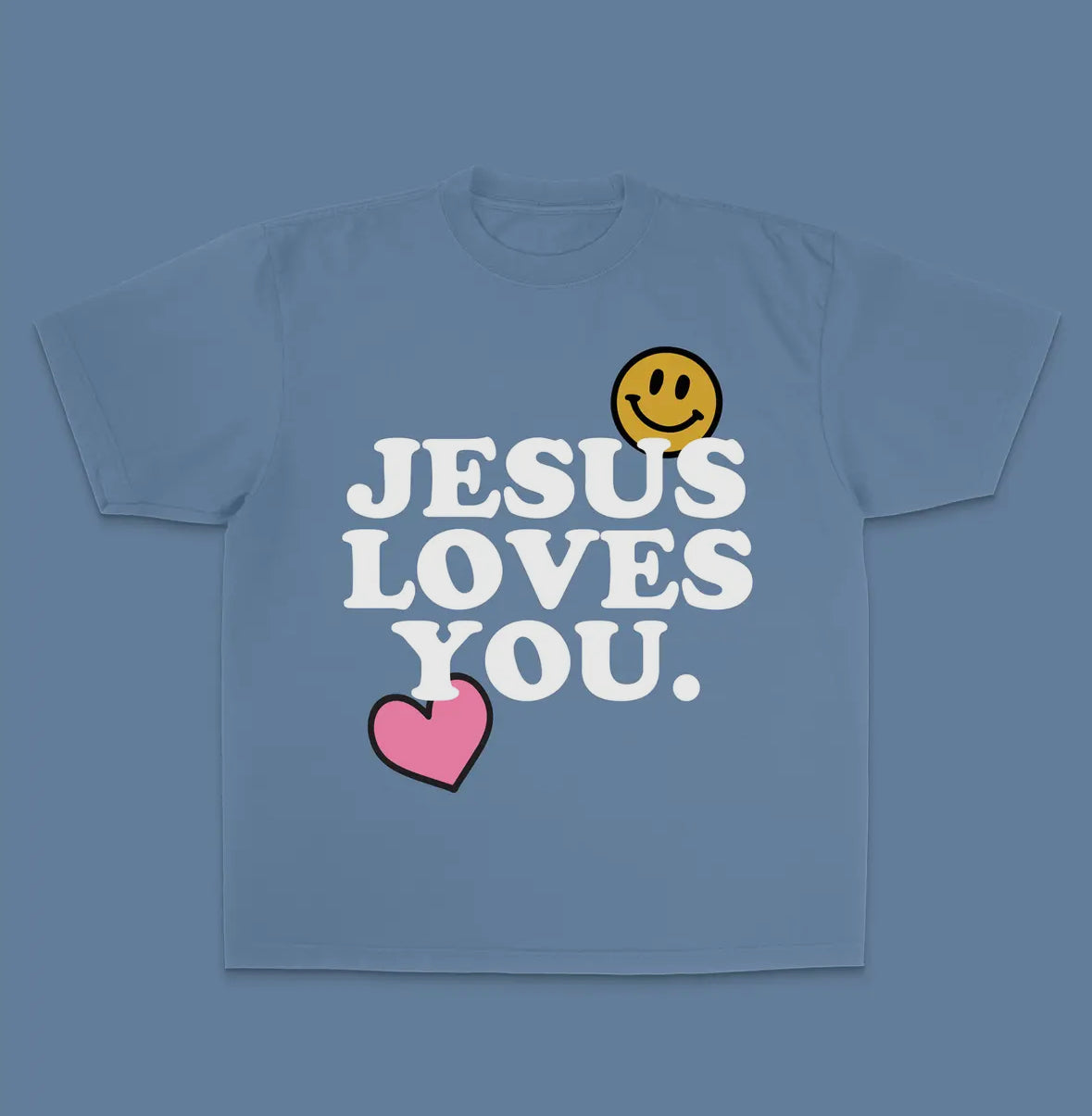 Smile // Jesus Loves You Tee | Blue