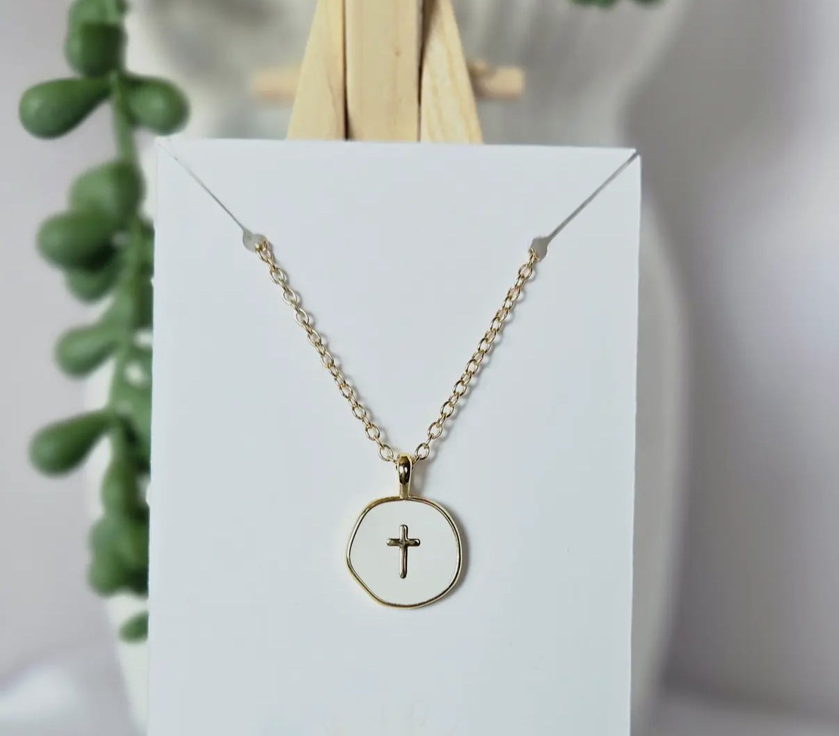 18K Gold Plated Cross Pendant Necklace
