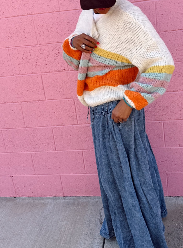 Washed Pinktuck Wide Leg Pants