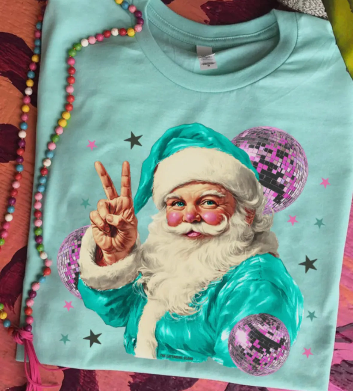 Disco Dancing Santa Tee- MINT