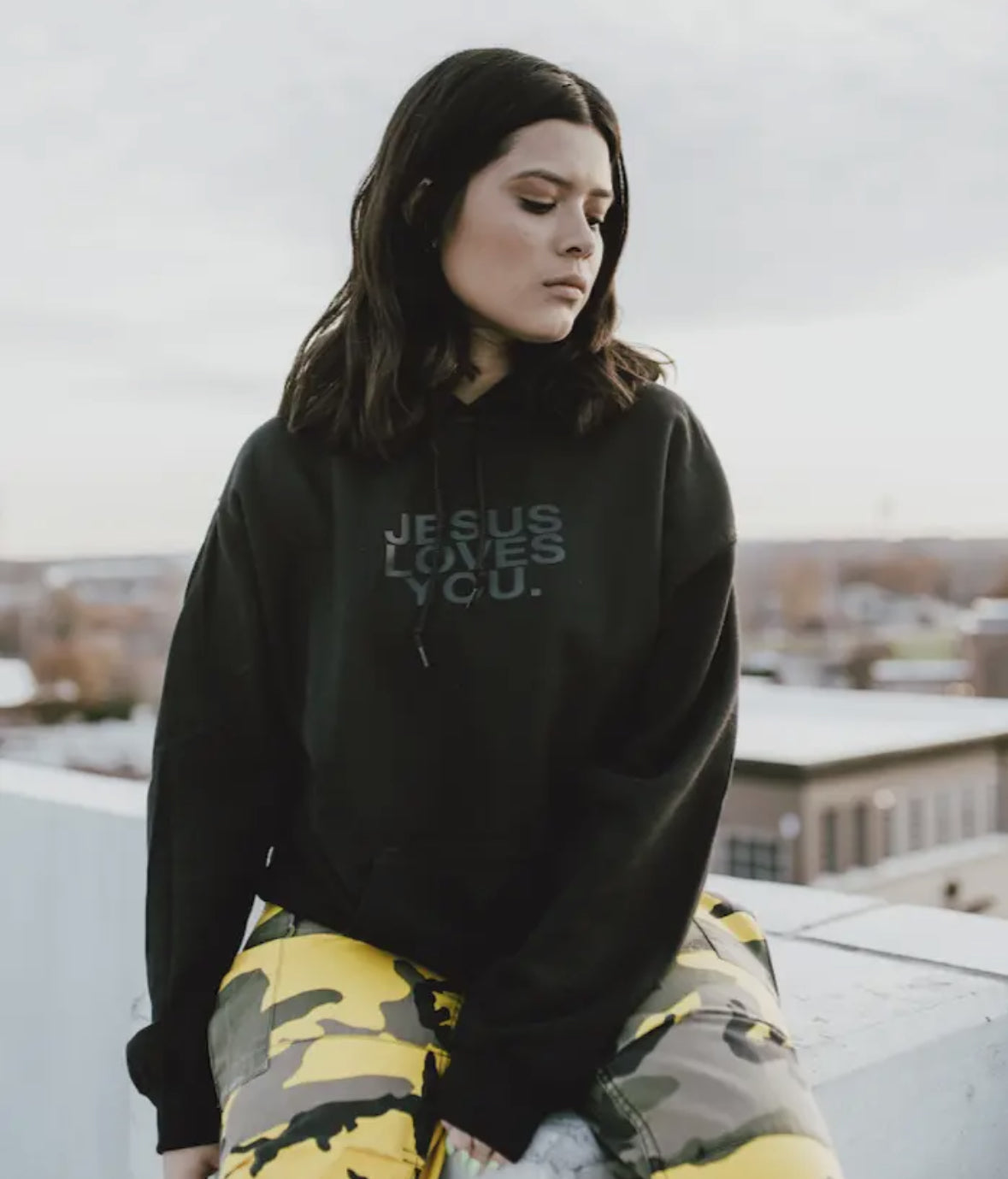 Jesus Loves You HOODIE // Black on Black
