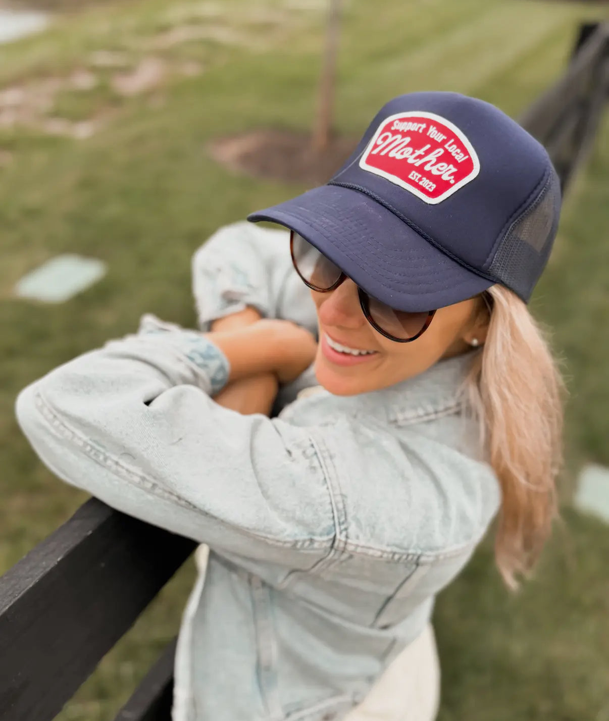 Support Your Local Mother Patch Hat- Navy