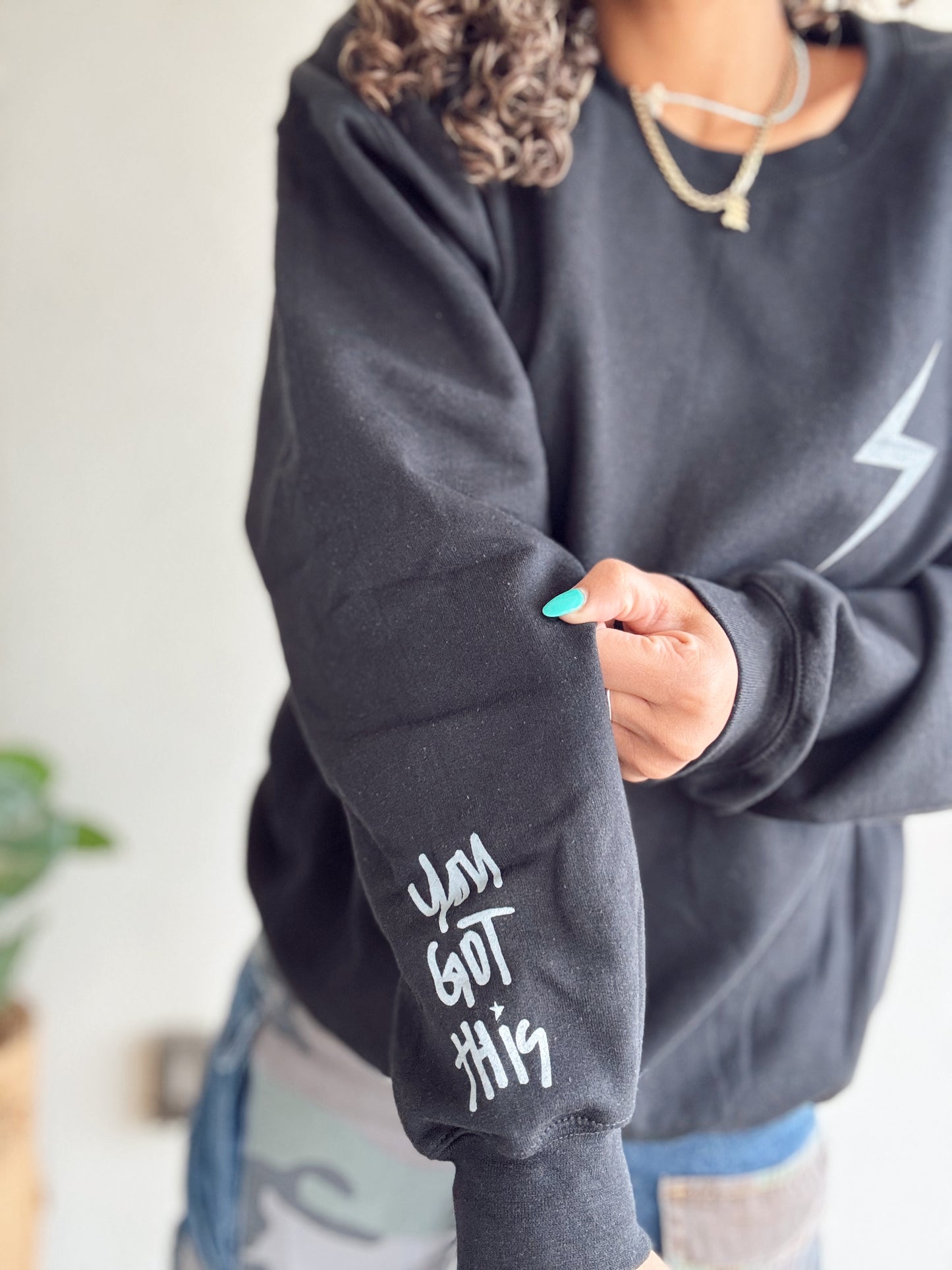 PREORDER Black + Grey/White "I Can Do Hard Things" Sweatshirt