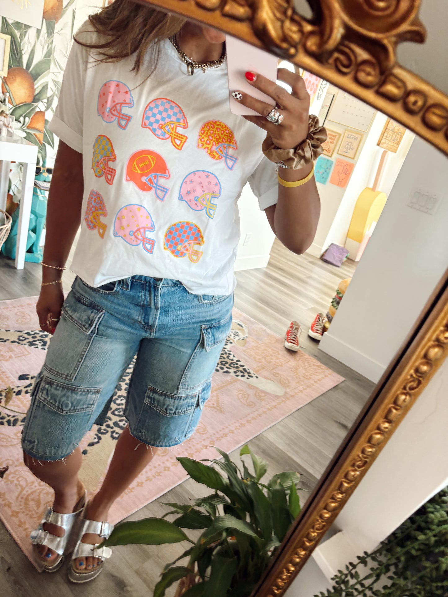 Medium Wash Cargo Baggy Shorts