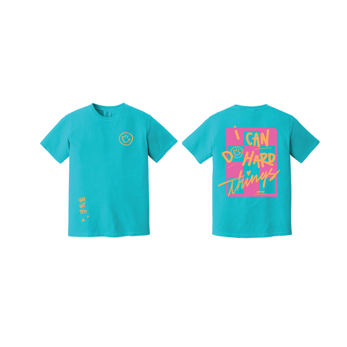 TEAL I Can Do Hard Things T-SHIRT// OVERSIZED