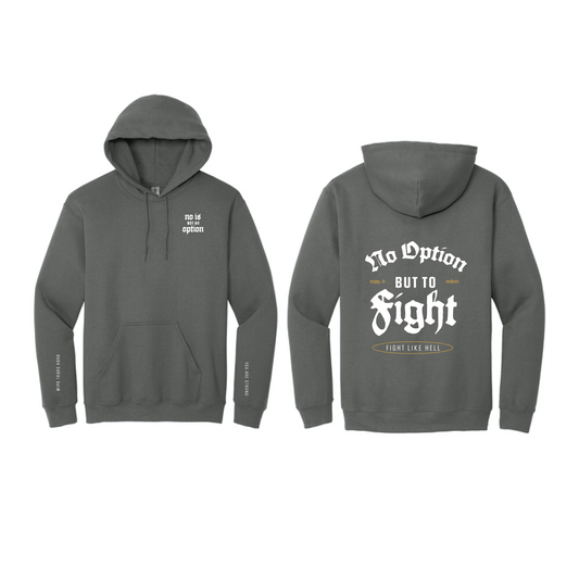 GREY Fight Like Hell Hoodie// OVERSIZED