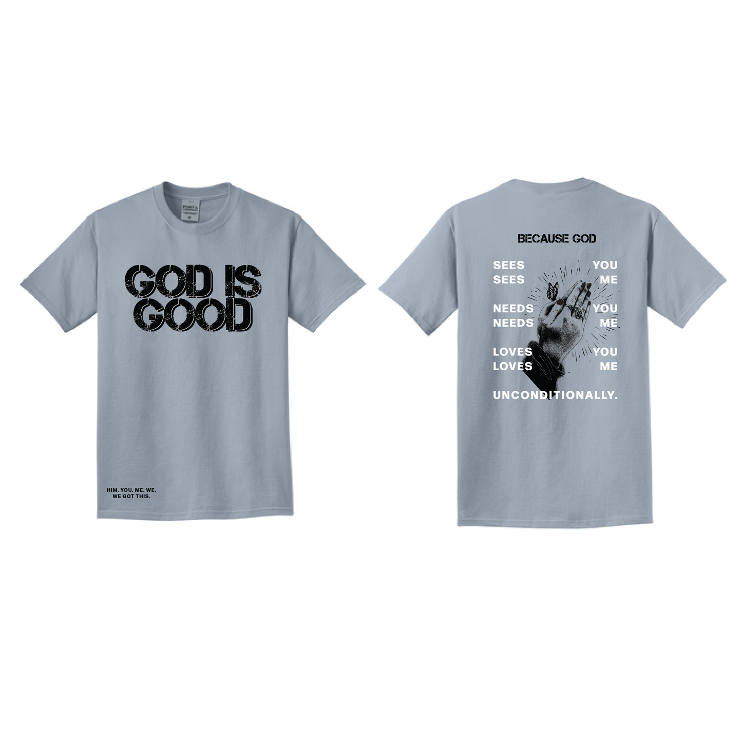 GREY God is Good T-shirt// OVERSIZED
