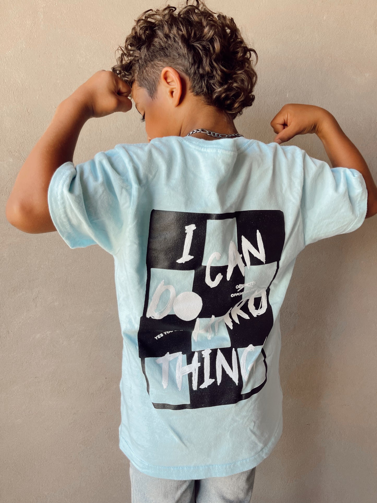 BLUE I Can Do Hard Things T-SHIRT// Check Size Chart