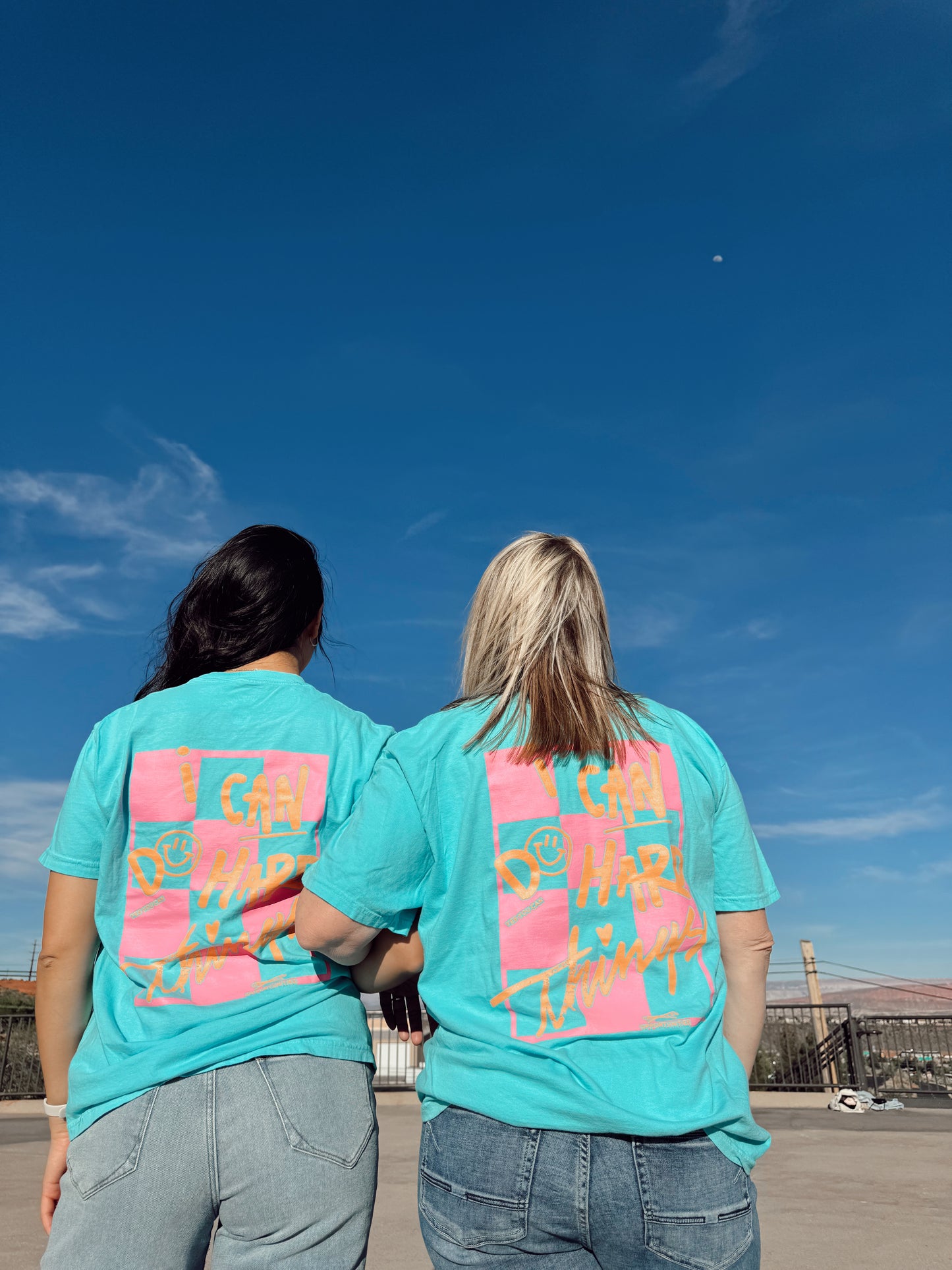 TEAL I Can Do Hard Things T-SHIRT// OVERSIZED