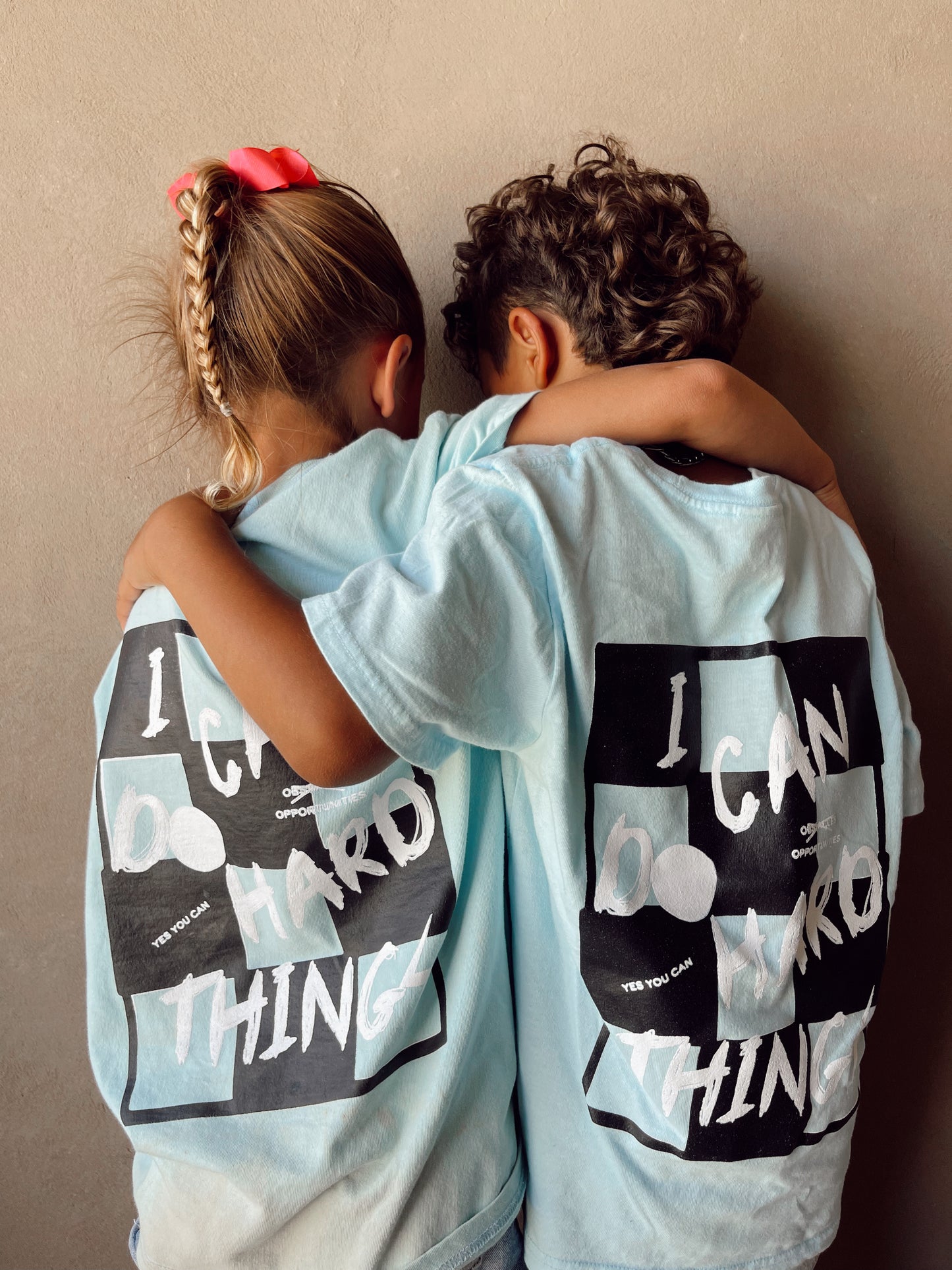 BLUE I Can Do Hard Things T-SHIRT// Check Size Chart