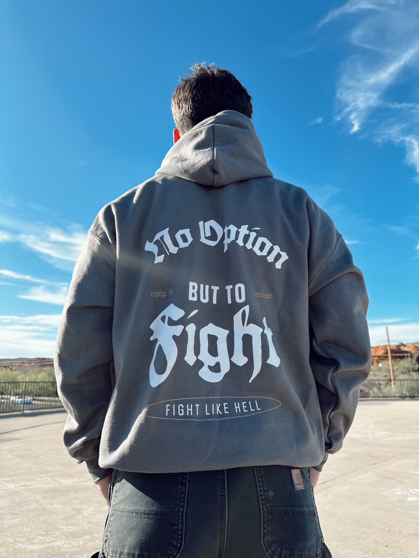 GREY Fight Like Hell Hoodie