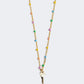 Rainbow Beaded Petite Key Necklace