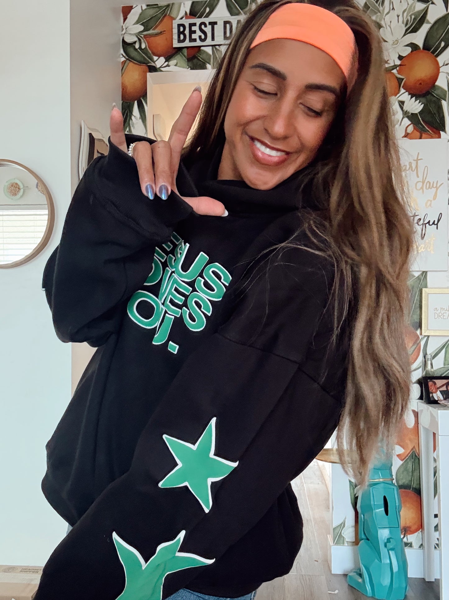 Jesus Loves You “CHECK FRONT” Star Hoodie