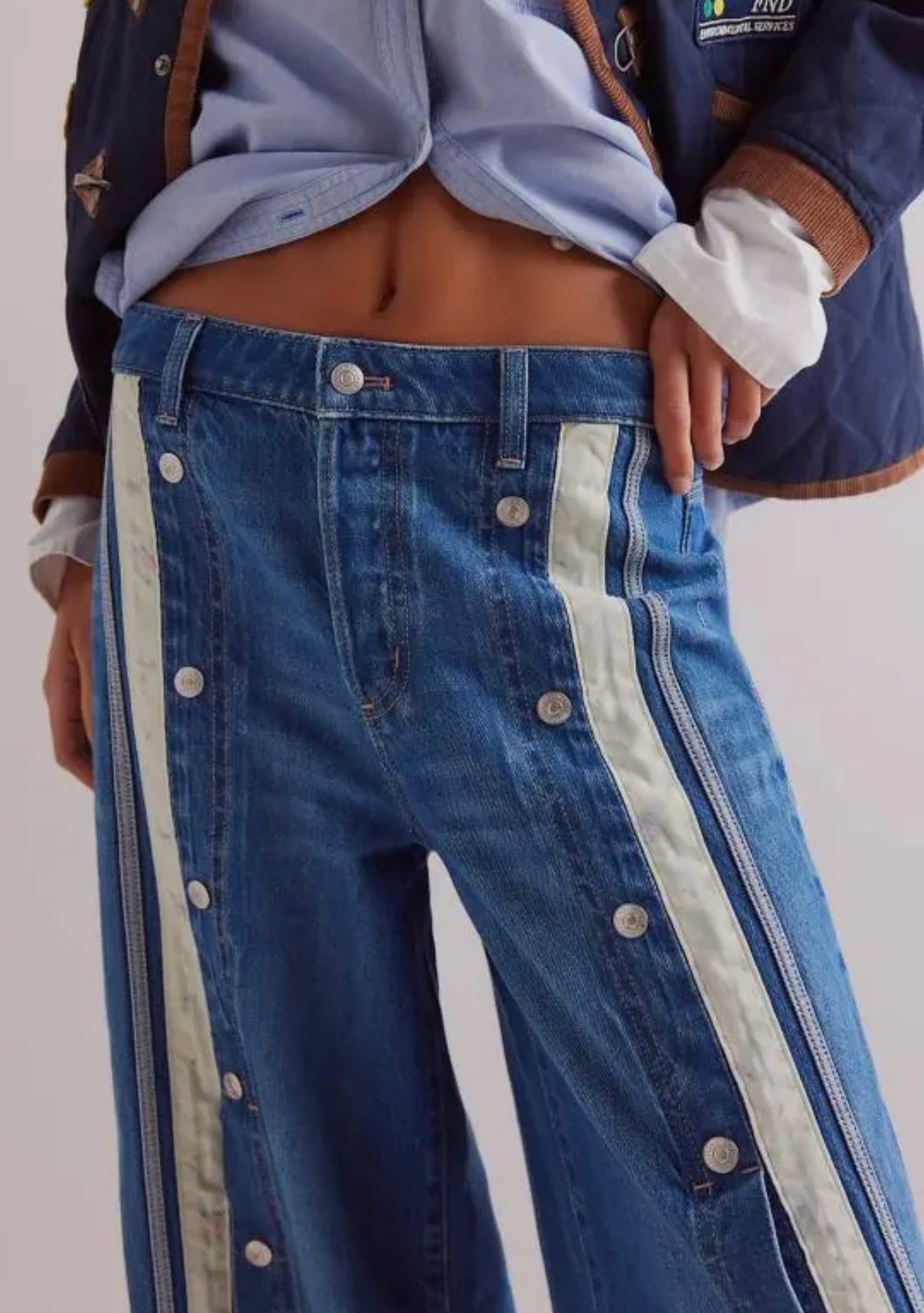 Stylish Retro Slit Color Wide Leg Jeans