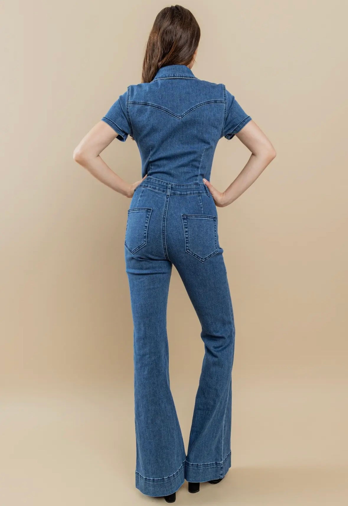 DENIM Western Bellbottom Jumpsuit