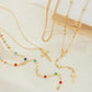 Boho Y Stone Cross Layered Necklace