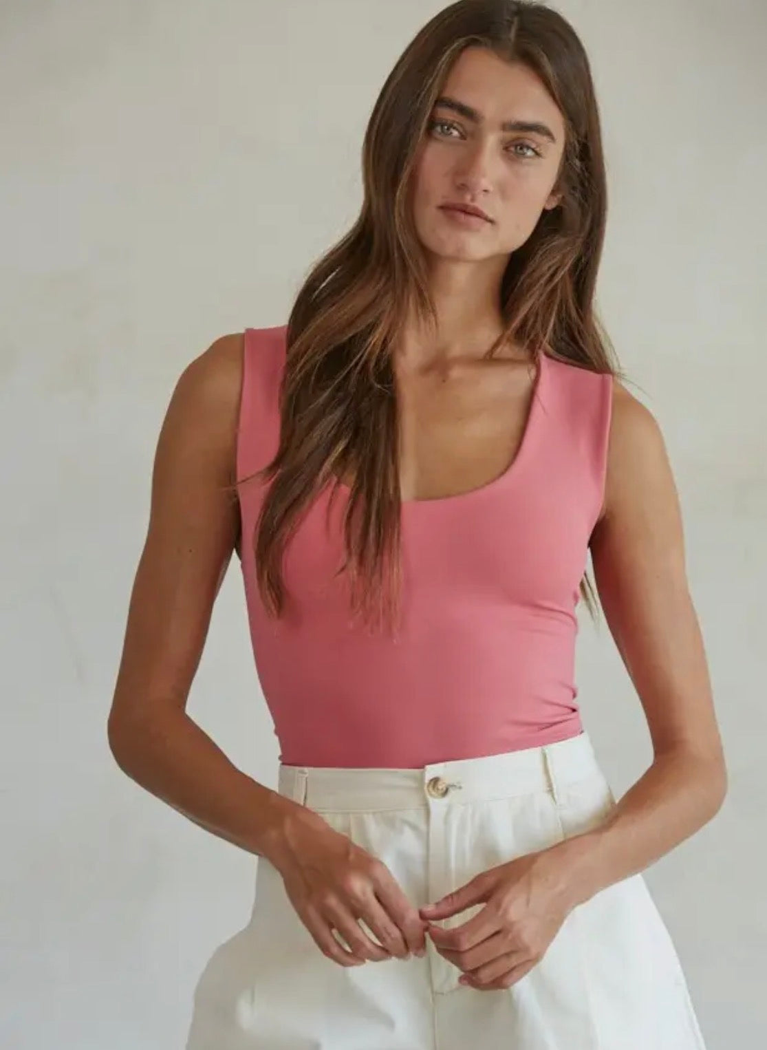 PREORDER • Double Layered Seamless Top || Light Cherry