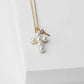 Pearl Cross + Mini Key Necklace
