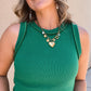 Ribbed Sleeveless Tank • Green •PREORDER