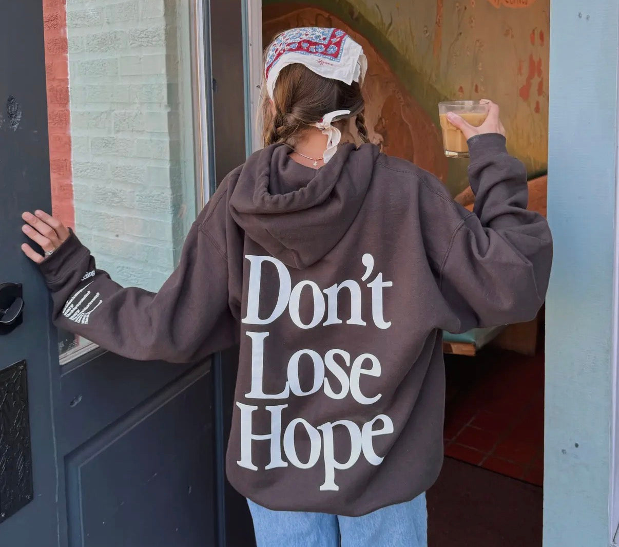 "Don't Lose Hope" Hoodie Don't | Brown
