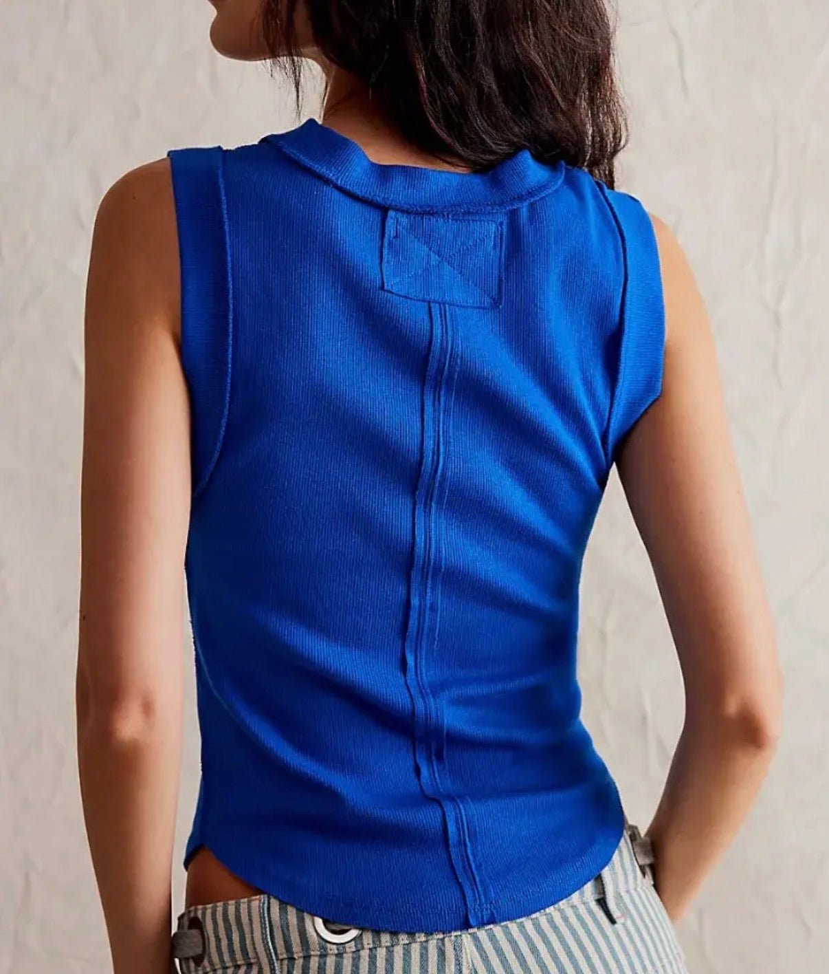Ribbed Sleeveless Tank • Blue • PREORDER