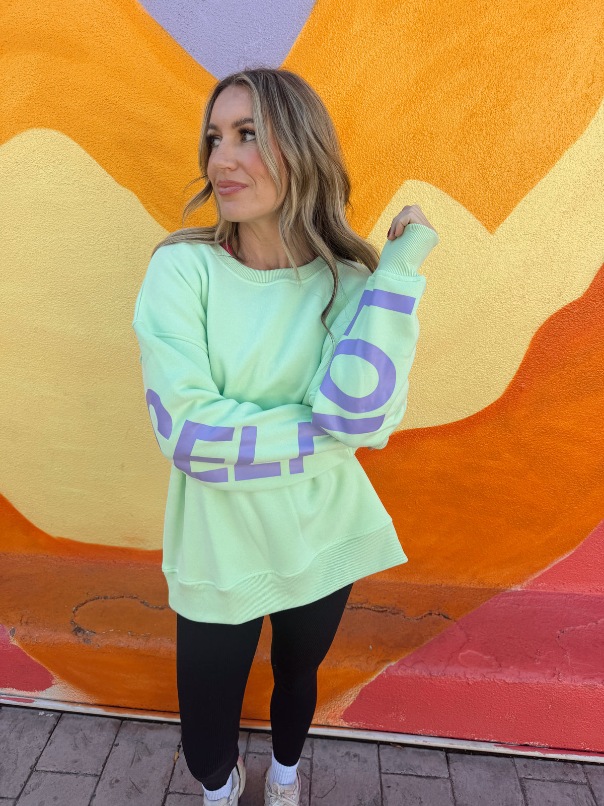 Be Yourself Love Yourself Oversized Sweatshirt • MINT