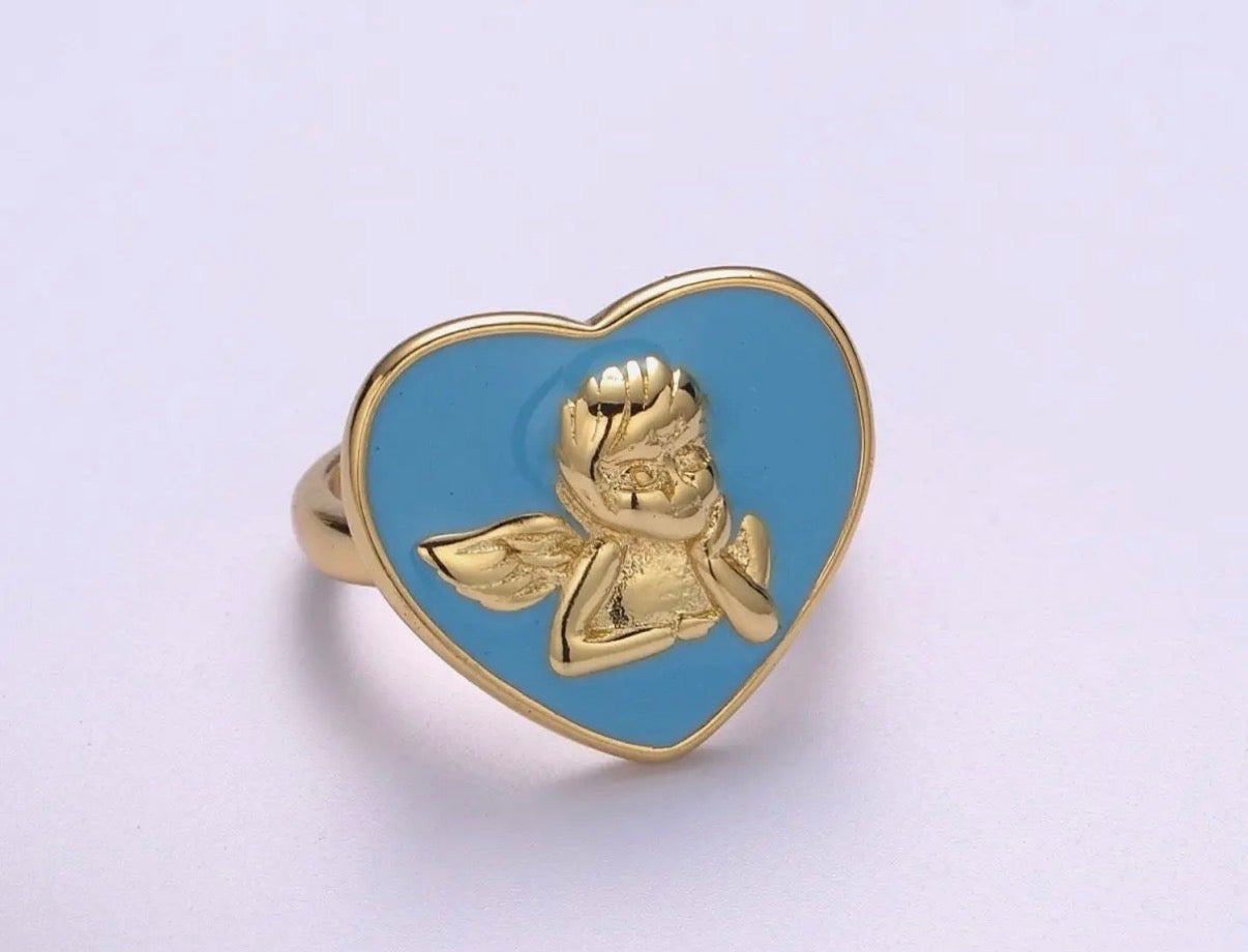 Chunky Cherub Angel Ring Adjustable