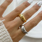 Wavy Band 18K Non Tarnish Ring