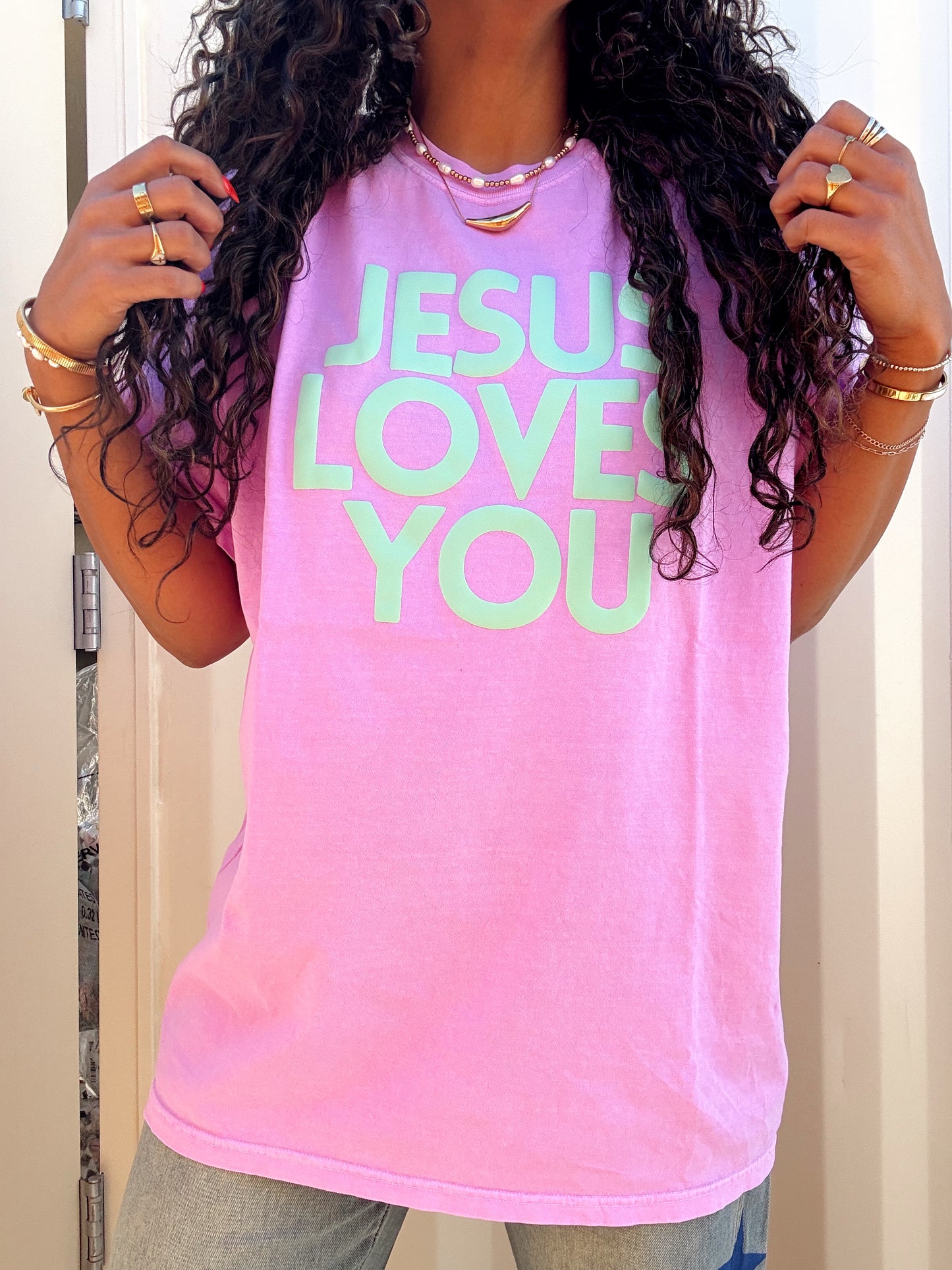 Jesus Loves You Puff Tee |  Violet