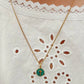 Emerald Agape Cross Pendant Necklace