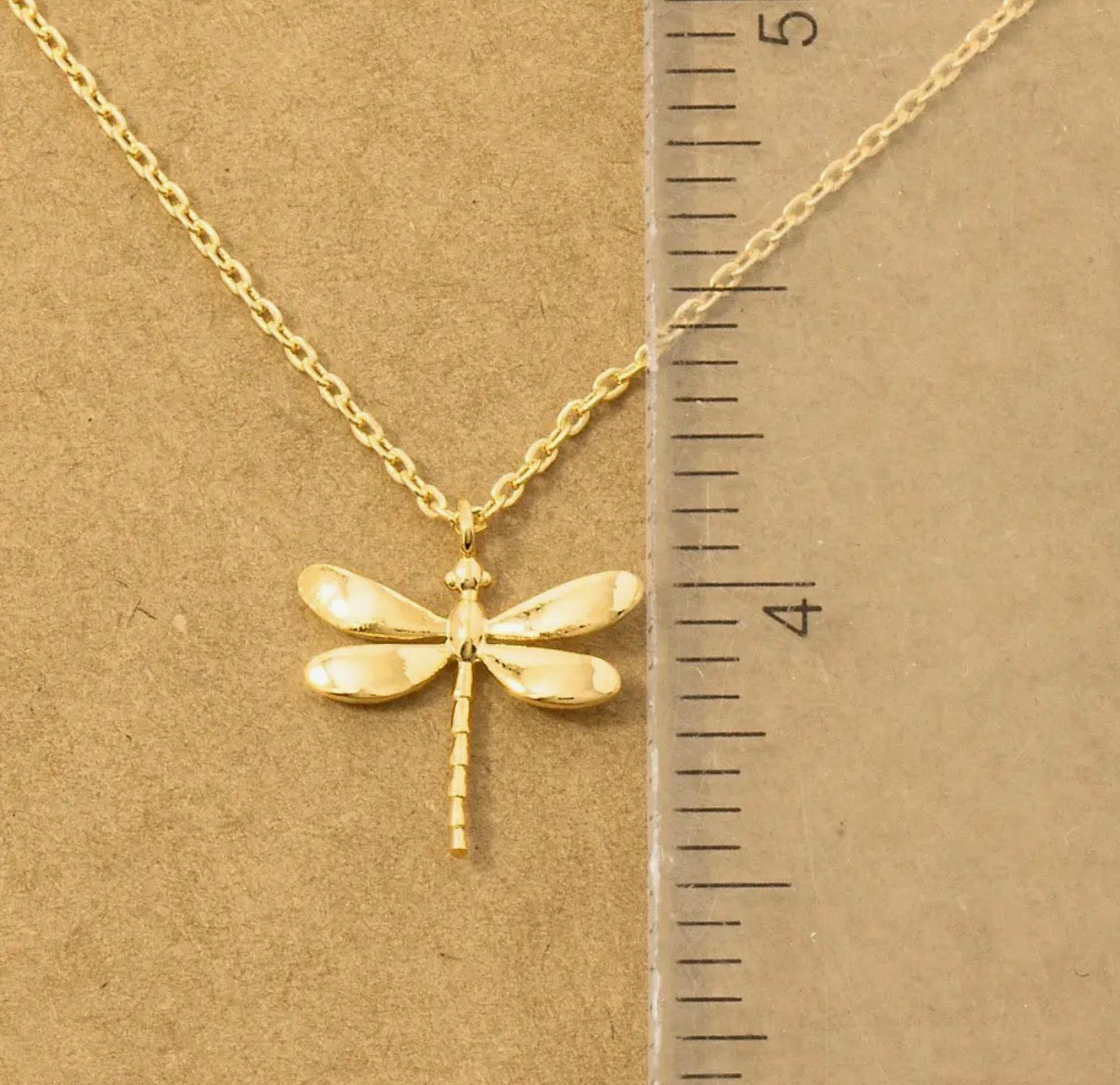 Rose Gold Dragonfly Pendant Necklace