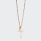 Gold Cross and Mini Key Necklace • preorder