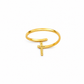 18K Gold-Plated Stainless Steel Cross Adjustable Ring