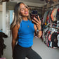 Ribbed Sleeveless Tank • Blue • PREORDER