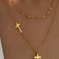 18K Stainless Steel Cross Necklace • Tarnish Free