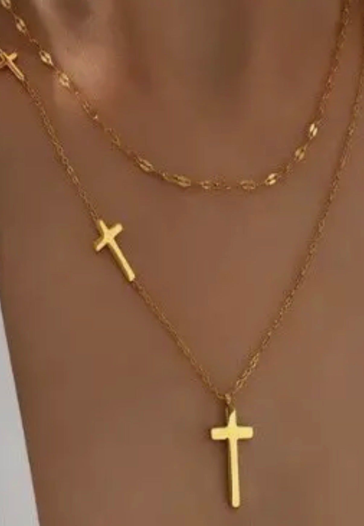 18K Stainless Steel Cross Necklace • Tarnish Free
