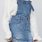 Distressed Denim Overall Skirt