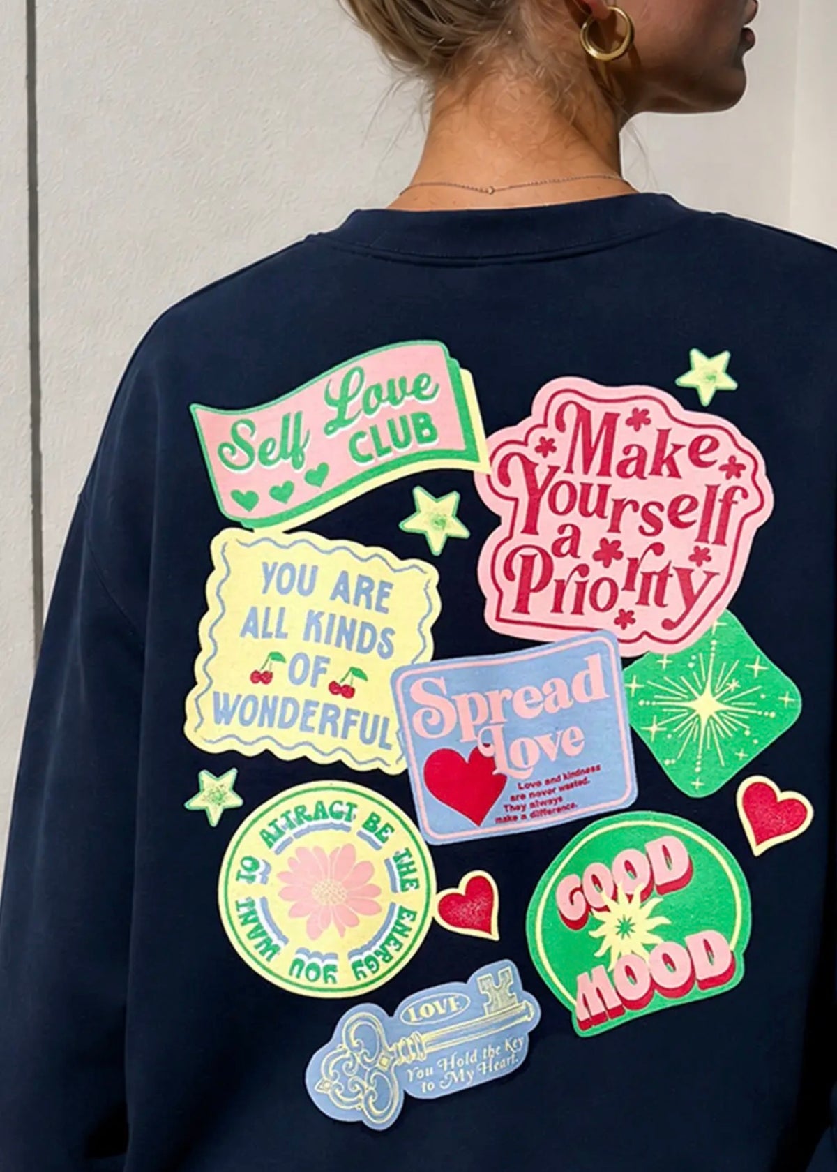 Spread Love Affirmations Sweatshirt Navy
