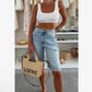 Urban Casual Loose Washed Out Ripped Denim Shorts