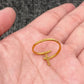18K Gold-Plated Stainless Steel Cross Adjustable Ring