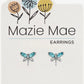 Aquamarine Dragonfly Stud Earrings