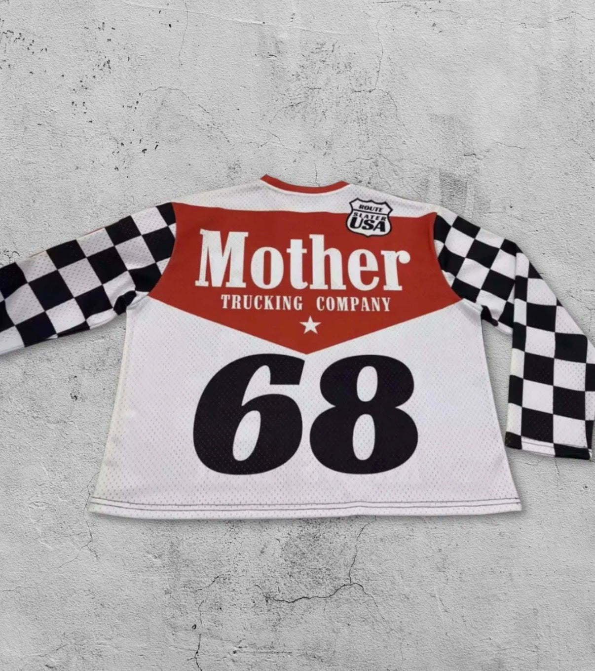 Limited Mother Knows Best Trendy Cherry Red Mesh Jersey