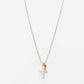 Pearl Cross + Mini Key Necklace