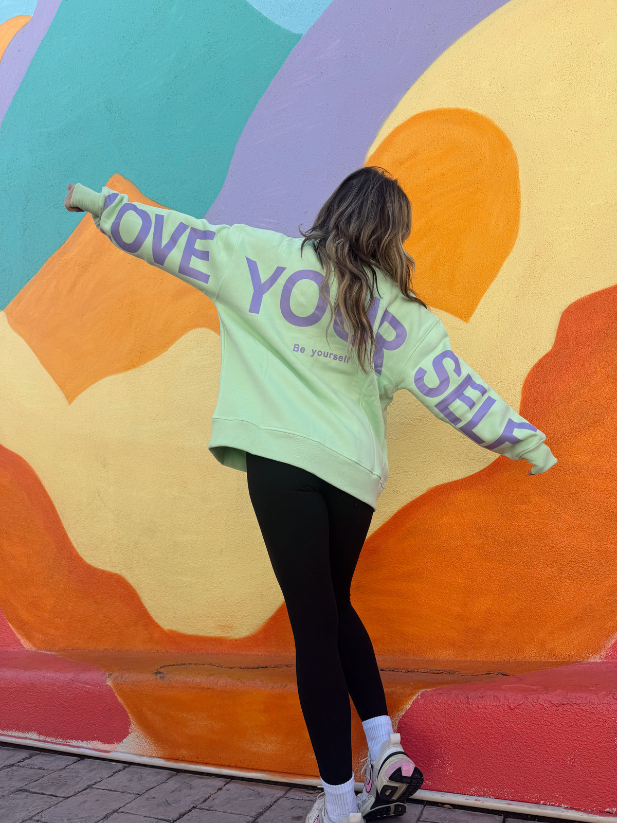 Be Yourself Love Yourself Oversized Sweatshirt • MINT